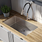 KRAUS 28-inch Standart PRO 16 Gauge Undermount Single Bowl Stainless Steel Kitchen Sink, KHU100-28 - - Amazon.com