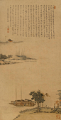 溥儒——《浔阳送别图》【浔阳江头夜送客，枫叶荻花秋瑟瑟。主人下马客在船，举酒欲饮无管弦。醉不成欢惨将别，别时茫茫江浸月...今年欢笑复明年，秋月春风等闲度。临仇十洲浔阳送别图】人物山水 立轴欣赏 | 
溥儒-溥心畲(1896~1963)原名爱新觉罗·溥儒，初字仲衡，改字心畲，自号羲皇上人﹑西山逸士。北京人，满族，为清恭亲王奕欣之孙。曾留学德国，笃嗜诗文书画。工山水、兼人物花卉及书法，与张大千有"南张北溥"之誉，又与吴湖帆并称"南吴北溥"。