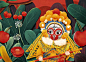 国粹京剧插画，经典的浓墨重彩，满满的热闹的中国风！