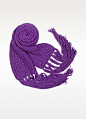 Cable Knit Fringed Long Scarf - Basile