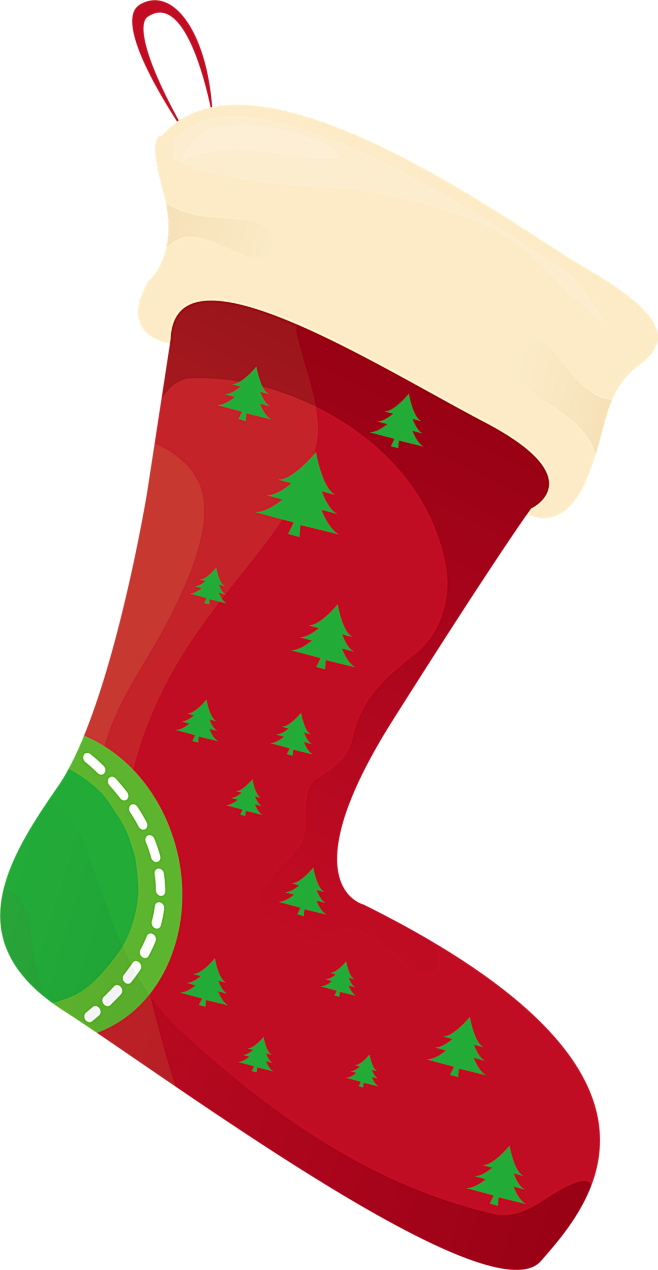 圣诞素材圣诞袜子卡通袜子png圣诞袜红袜子素材