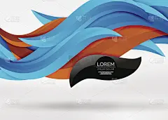 矢量彩色波浪线在白色和灰色的三维空间