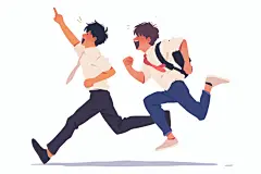 高中毕业生人物插画
