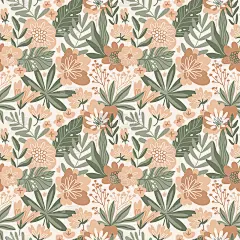 矢量无缝模式与粉红色的手绘花在白色的背景。设计浪漫的天然化妆品，香水，女性产品。可以作为贺卡或婚礼背