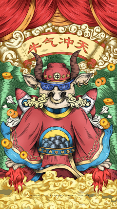 柒月ツ南风あ采集到牛年插画