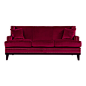 Divano Roma Furniture - Velvet Sofa With Nailhead Trim, Red - Sofas