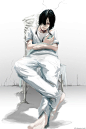 【#Re°#插画 透明 忧郁 暗黑】 青春的羽翼，划破伤痛的记忆；昨日的泪水，激起心中的涟漪。