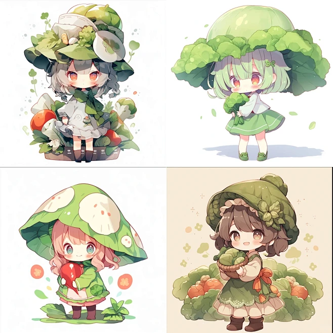 人设素材 蔬菜小女孩 qq人 人物设计 ...