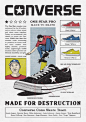 an advertisement for converse shoes with the caption made for destruction