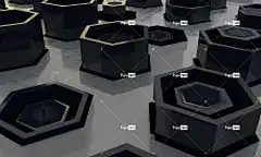 六边形 蜂窝 美丽的壁纸 酷背景 3D 图案 墙纸 光滑 黑色的