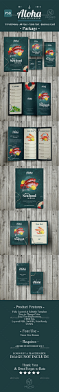 Seafood Menu Package - Food Menus Print Templates