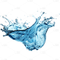 蓝色水花元素