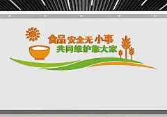 食品安全无小事食堂餐厅标语文化墙效果图