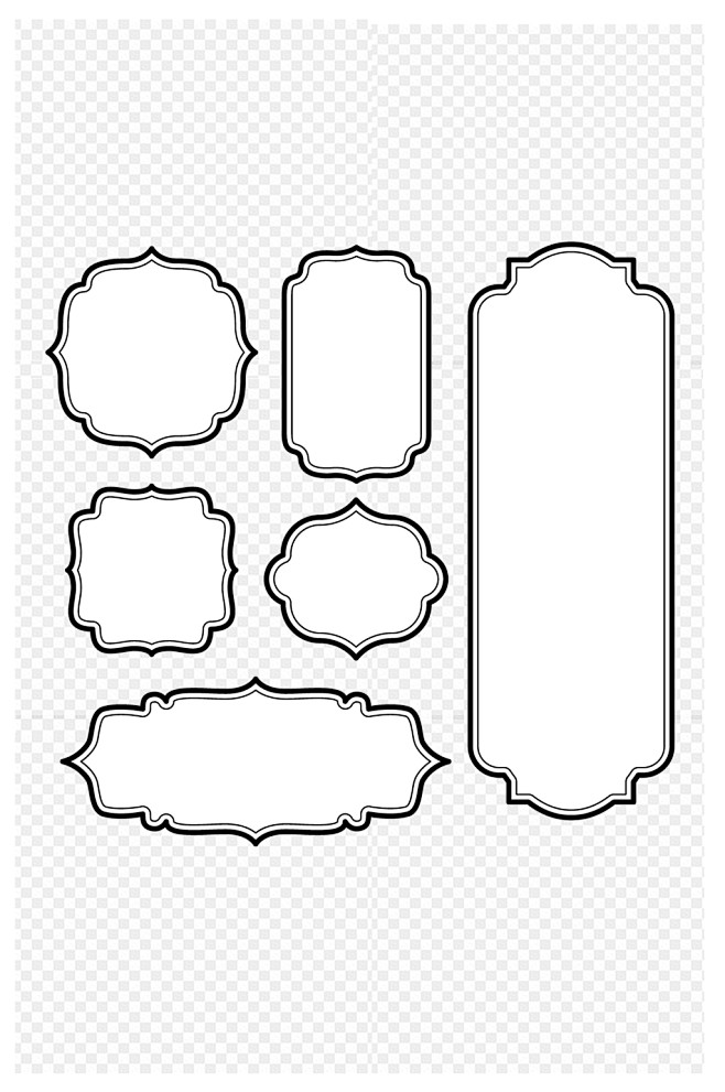 复古框架图标模板插画免扣元素