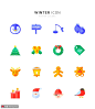 圣诞节日冬季主题打折促销UI图标 icon图标 扁平图标
