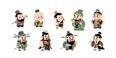 Q版三国人物刘备关羽张飞曹操卡通人高清模板免费下载-趣麦麦图