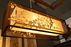 新中式大吊灯客厅灯[摆设出品]布艺蚕丝灯手绘吊灯别墅吊灯餐厅灯-淘宝网