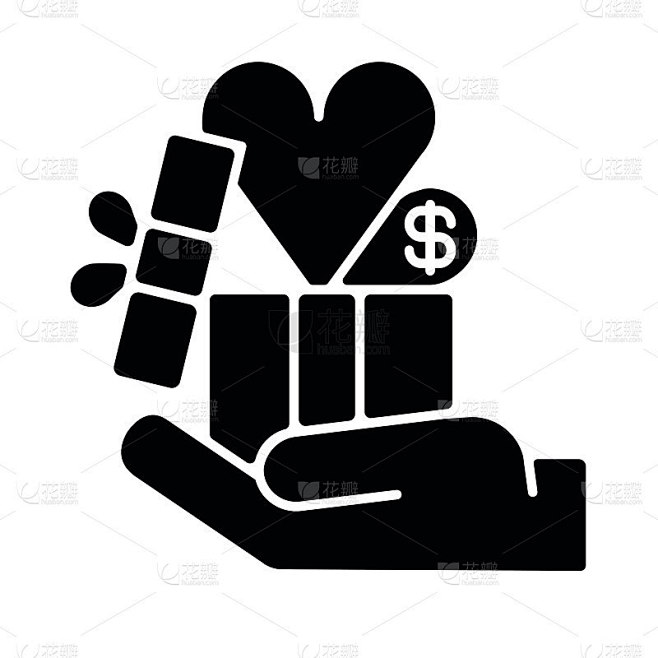 公司福利黑色字形图标