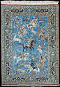 Beautiful Qum #rug, Persia, w/ silk used to weave detailed horses & people c1930: 