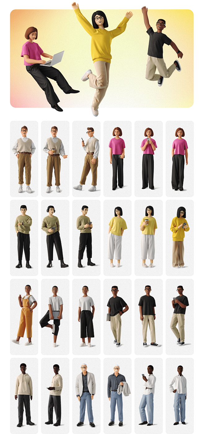 3D Casual Character Design Characters Frendly Icons8 ILLUSTRATION