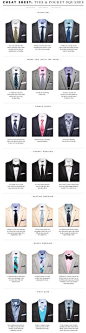 Tie & Pocket Square Cheat Sheet // lifted from @J.Crew&#;39s website