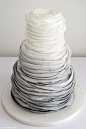 Grey Ombre Ruffled Rose Cake | by Sugar Ruffles on TheCakeBlog.com