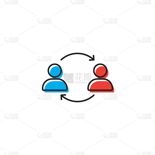 persons exchange or switch persons vector icon con素材-花瓣网