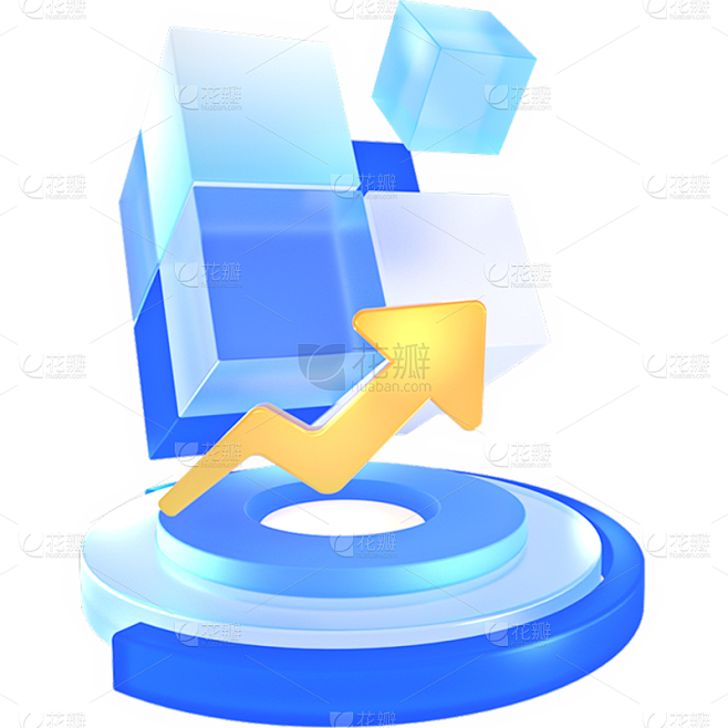 通用商务感金融3D立体毛玻璃金融图标元素...