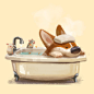 Bath Time, Lynn Chen : late night sketch