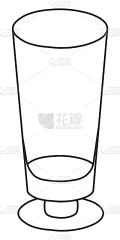 时尚的手绘涂鸦卡通风格吊海球长饮料鸡尾酒杯矢量插图。用于卡片，请柬，海报，酒吧菜单或酒精烹饪书食谱