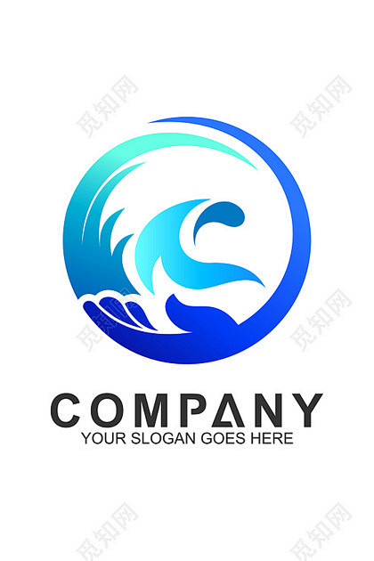 公司标识设计手浪花抽象logo