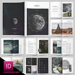 简洁杂志书籍画册装帧内页杂志InDesign排版设计id模版 带图 I263-花瓣网