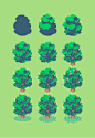 Tony Redmer @slympixel Here's a rough look at how I create blobby trees ✨ #pixelart