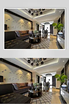 时尚优雅客厅简约家居海报图片