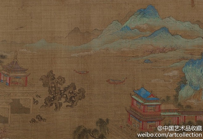 山水画南宋赵伯驹汉宫春晓图卷绢本设色162876cm大都会博物馆藏赵伯驹