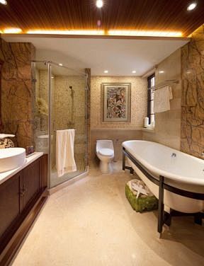 美式浴室装修效果图  美式风格卫生间装修...