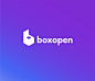 Boxopen  Network Archive文件存档科技公司紫色品牌标志LOGO形象设计案例参考分享欣赏