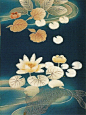 花草纹样 ‖ 花草图片和和服纹样的对比：芦苇，菖蒲，石竹，牵牛花，睡莲