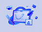 Education 3D icon 3d blue branding c4d design educate education glass graphic design icon web
