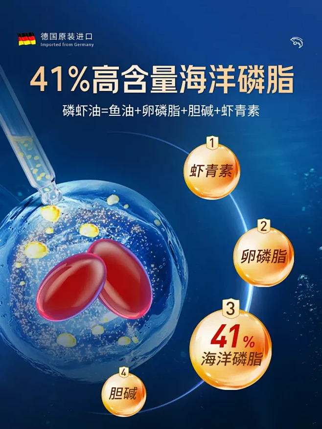 德国进口磷虾油非纯南极美国原装vikpr...