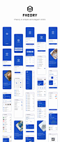 Fheory Financial iOS UI Kit蓝色极简互联网金融产品app界面设计ui素材