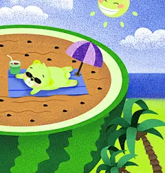 森系水彩儿童风景画插画