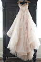 Blush pink wedding gown! (Olivia by Watters)  Photo by Jade and Matthew