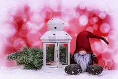 圣诞节装饰上的红白抽象背景