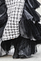 Dress detail with two-tone tile pattern using cuts, fold & repetition; innovative textiles for fashion // Chanel F/W 2013