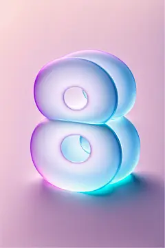 磨砂玻璃材质数字8模型图片