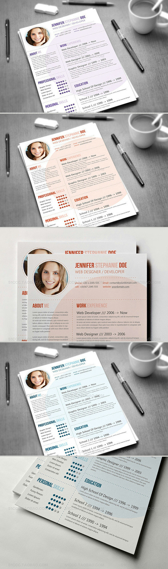 CV Template 3 Colors...