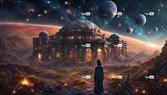 Ai产生的 做梦 宇宙 星系 空间 幻想 行星 女士 科幻
