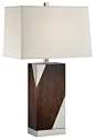 Ellison - 1 Light Table Lamp - Walnut Wood, Polished Steel Accent Finish - contemporary - Table Lamps - Lite Source Inc.