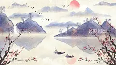 中国风山水背景  - 源文件下载【酷图网】底纹边框,山水剪影,设计,春意背景,广告设计,泼墨山水,清明背景,中国山水背景,水墨山水背景,中国风山水,水墨山水,立春背景,